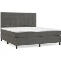 Syfax Boxspringbett mit Matratze Dunkelgrau 180x200 cm Samt