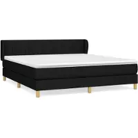 Syfax Boxspringbett mit Matratze Schwarz 160x200 cm Stoff