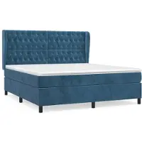 Syfax Boxspringbett mit Matratze Dunkelblau 160x200 cm Samt