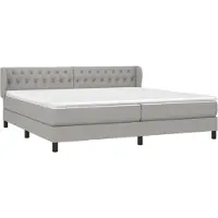 Syfax Boxspringbett mit Matratze Hellgrau 200x200 cm Stoff