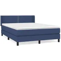 Syfax Boxspringbett mit Matratze Blau 140x190 cm Stoff