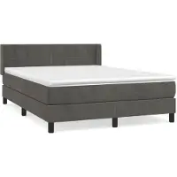 Syfax Boxspringbett mit Matratze Dunkelgrau 140x190 cm Samt