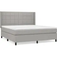 Syfax Boxspringbett mit Matratze Hellgrau 160x200 cm Stoff