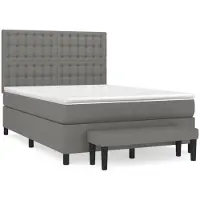 Syfax Boxspringbett mit Matratze Dunkelgrau 140x200 cm Stoff