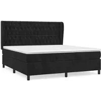 Syfax Boxspringbett mit Matratze Schwarz 160x200 cm Samt