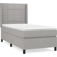 Syfax Boxspringbett mit Matratze Hellgrau 90x200 cm Stoff