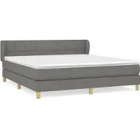 Syfax Boxspringbett mit Matratze Dunkelgrau 180x200 cm Stoff