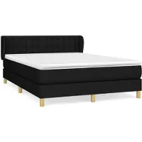 Syfax Boxspringbett mit Matratze Schwarz 140x200 cm Stoff