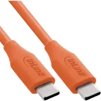 InLine USB 2.0 Kabel, USB-C Schnellladekabel 100W, Papaya / Orange 2m, 2 m, USB C, USB C, USB 2.0, 0,48 Gbit/s, Orange