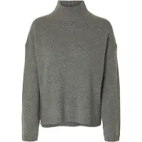 Selected Damen Pullover & Cardigans Slfcille Cashmere Blend High Neck Noos - Grijs - Größe XS