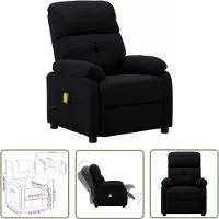 The Living Store Massagesessel Schwarz Stoff