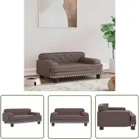 The Living Store Hundebett Braun 70x45x30 cm Kunstleder