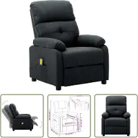 The Living Store Massagesessel Dunkelgrau Stoff