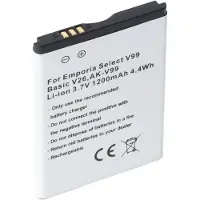 AccuCell Akku passend für Emporia Select V99, Basic V26, AK-V99, Li-ion, 3,7V, 1200mAh, 4,4Wh