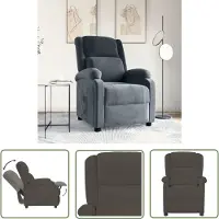 The Living Store Relaxsessel Dunkelgrau Samt
