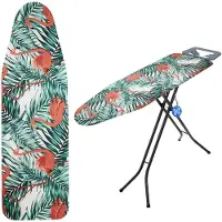 Kadax Brettbezug 148 x 52 cm zum Bügeln, dehnbare Rückseite, Flamingos