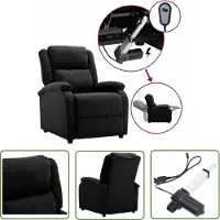 The Living Store Relaxsessel Elektrisch Schwarz Stoff
