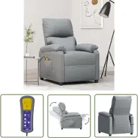 The Living Store Massagesessel Hellgrau Stoff