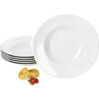 MamboCat 6er Set BIANCO Pastateller Ø30cm weiß aus Porzellan - 04249#001