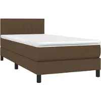 Syfax Boxspringbett mit Matratze Dunkelbraun 80x200 cm Stoff
