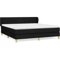 Syfax Boxspringbett mit Matratze Schwarz 180x200 cm Stoff