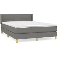 Syfax Boxspringbett mit Matratze Dunkelgrau 140x190 cm Stoff