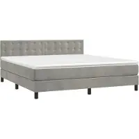 Syfax Boxspringbett mit Matratze Hellgrau 180x200 cm Samt
