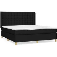 Syfax Boxspringbett mit Matratze Schwarz 180x200 cm Stoff