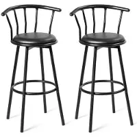Coast Set mit 2 Barhockern - 360 Grad drehbarer Sitz - Schwarz - 56 x 39 x 102 cm