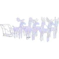 vidaXL Rentiere Schlitten Weihnachtsdekoration 320 LEDs Acryl - LED-Rentier - LED-Rentiere - Weihnachtsdeko Rentier - Weihnachtsbeleuchtung Rentier