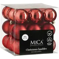 Mica Decorations Kugel Unzerbrechlich Rot 27 Stück - D6Cm