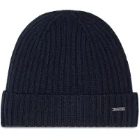 JOOP! Strickmütze JOOP "Francis", Herren, blau (dunkelblau), Rippstrick, Wolle, unifarben, Mützen Strickmütze, reine Wolle