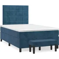 Syfax Boxspringbett mit Matratze Dunkelblau 120x200 cm Samt
