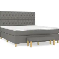Syfax Boxspringbett mit Matratze Dunkelgrau 160x200 cm Stoff