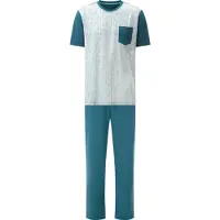 Babista Schlafanzug "Schlafanzug RALDOR", Herren, Gr. L, blau (petrol), Obermaterial: 100% Baumwolle CO., Homewear-Sets Schlafanzug