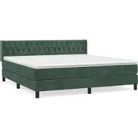 Syfax Boxspringbett mit Matratze Dunkelgrün 180x200 cm Samt