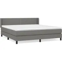 Syfax Boxspringbett mit Matratze Dunkelgrau 180x200 cm Stoff
