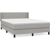 Syfax Boxspringbett mit Matratze Hellgrau 140x200 cm Stoff