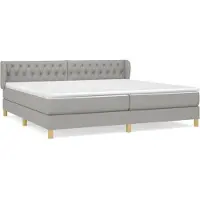 Syfax Boxspringbett mit Matratze Hellgrau 200x200 cm Stoff