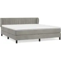 Syfax Boxspringbett mit Matratze Hellgrau 160x200 cm Samt