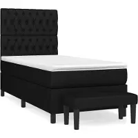 Syfax Boxspringbett mit Matratze Schwarz 100x200 cm Stoff