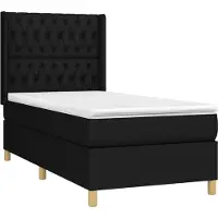 Syfax Boxspringbett mit Matratze Schwarz 100x200 cm Stoff