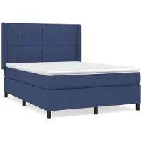 Syfax Boxspringbett mit Matratze Blau 140x200 cm Stoff