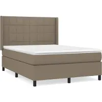 Syfax Boxspringbett mit Matratze Taupe 140x190 cm Stoff