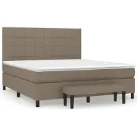 Syfax Boxspringbett mit Matratze Taupe 180x200 cm Stoff