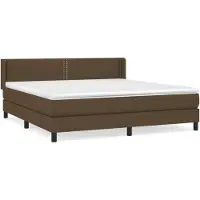 Syfax Boxspringbett mit Matratze Dunkelbraun 180x200 cm Stoff