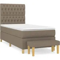 Syfax Boxspringbett mit Matratze Taupe 100x200 cm Stoff
