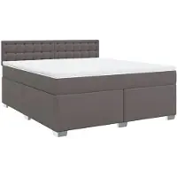 Syfax Boxspringbett mit Matratze Grau 180x200 cm Kunstleder