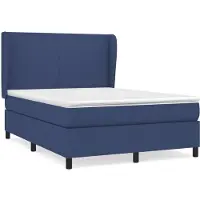 Syfax Boxspringbett mit Matratze Blau 140x200 cm Stoff