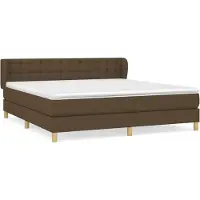 Syfax Boxspringbett mit Matratze Dunkelbraun 180x200 cm Stoff